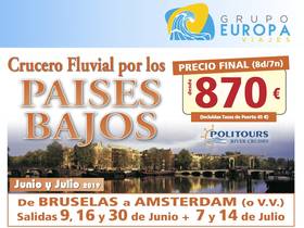 CRUCERO FLUVIAL POR LOS PAÍSES BAJOS