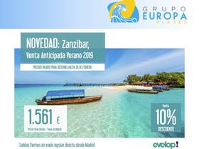 Zanzíbar, Venta Anticipada Verano 2019